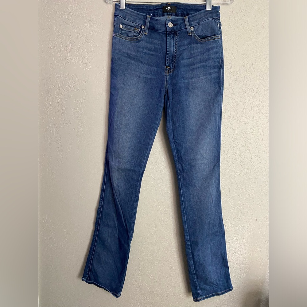 7 Seven For All Mankind Bootcut Jeans Womens 29 Blue Denim Dark Wash